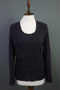 OSKA Blue Long Sleeve Round Neck Top Shirt Blouse – Size 2