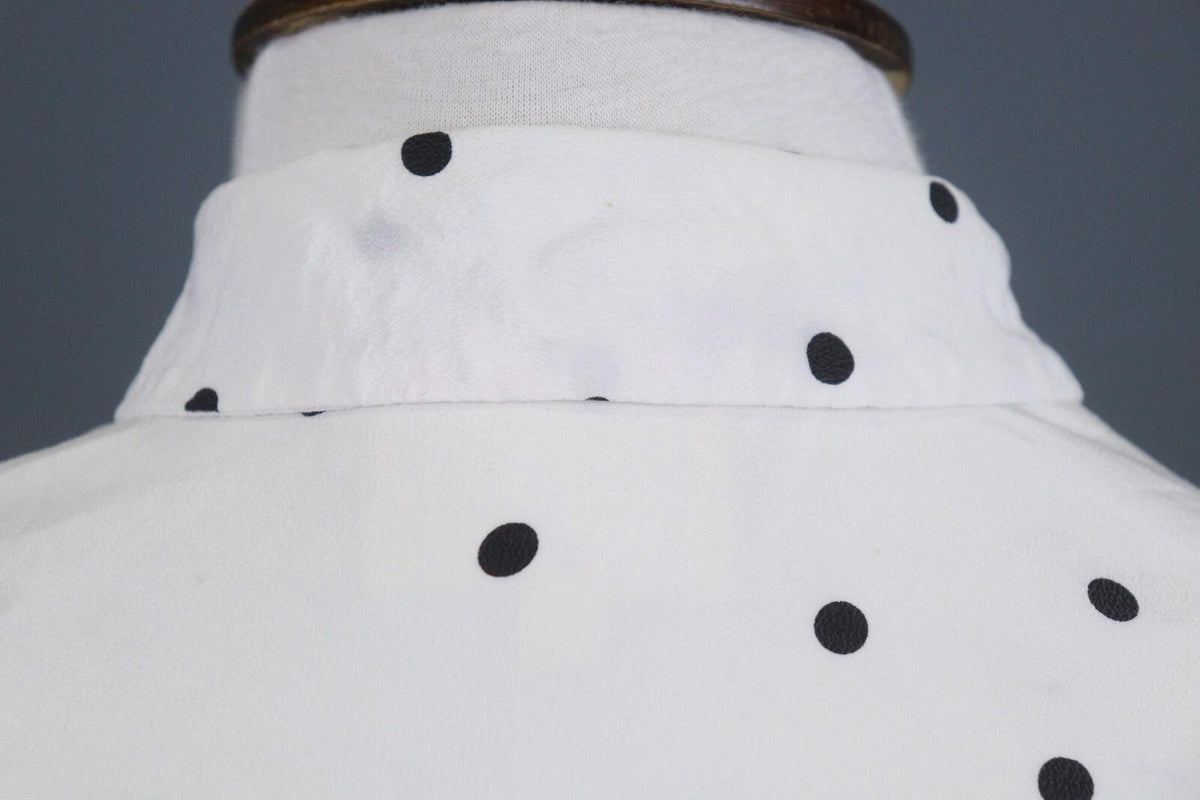 SEZANE Beige Black Polka Dots Long Sleeve Button Up Shirt – Size 36