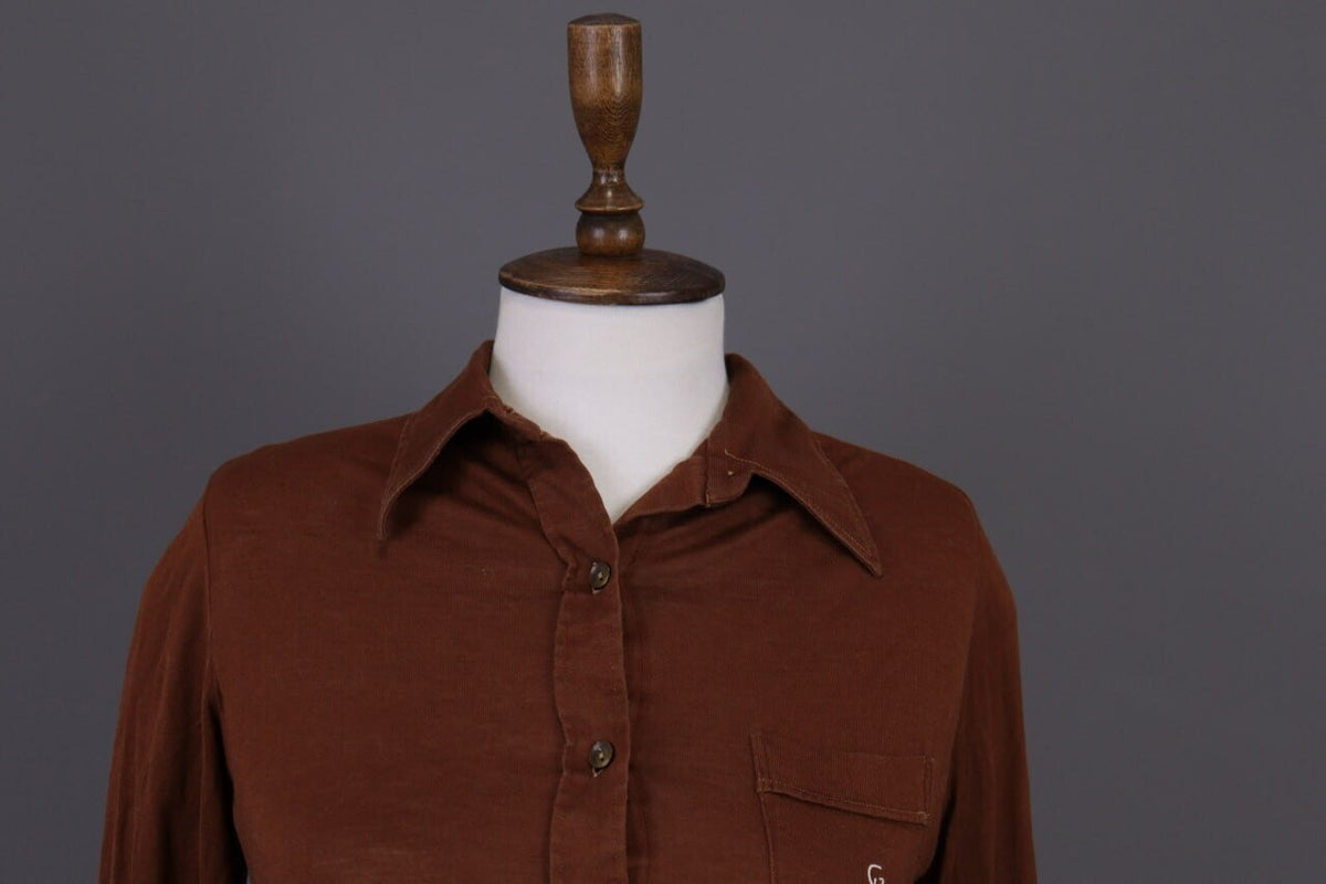 Vintage Guy Laroche Brown Long Sleeve Button Down Top Shirt – Size 44