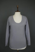 GUDRUN SJODEN Gray Modal Scoop Neck Long Sleeve Pullover Blouse Top – Size M