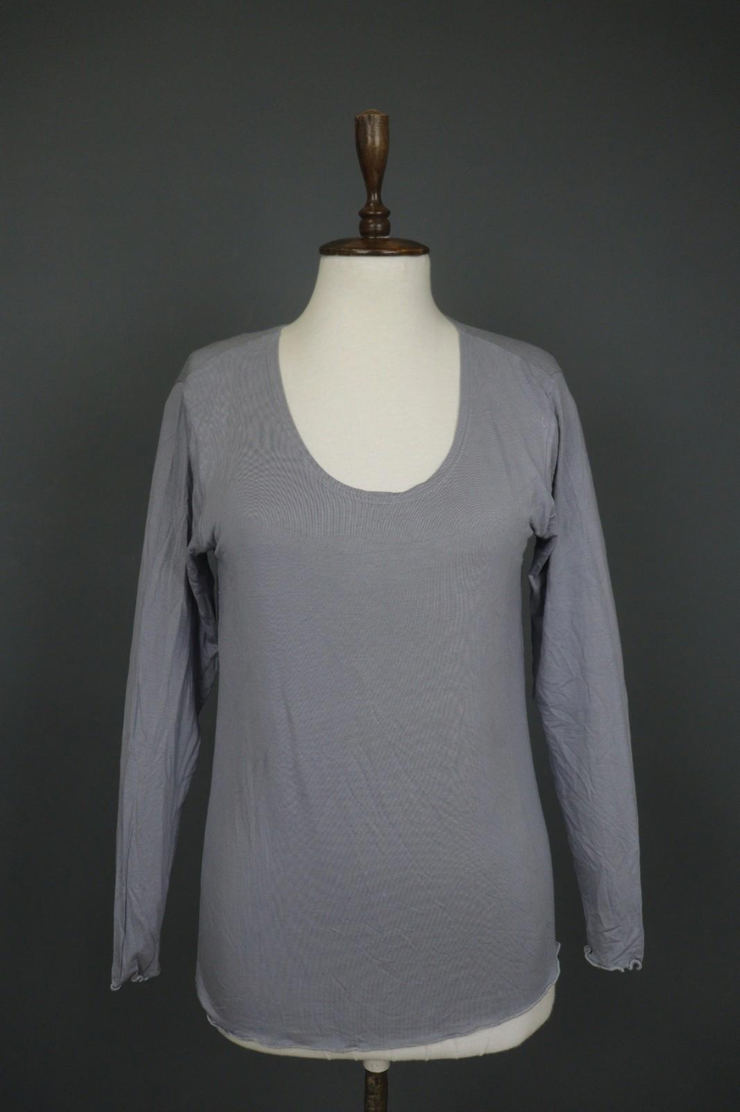 GUDRUN SJODEN Gray Modal Scoop Neck Long Sleeve Pullover Blouse Top – Size M