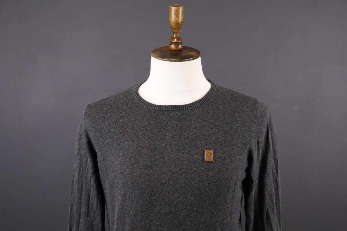 Naketano World Gray Cotton Knit Long Sleeve Sweater – Size L