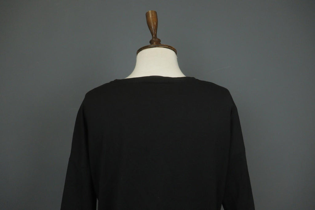 COP COPINE Black 3/4 Sleeve Crew Neck Regular Fit Pullover Modernist T-Shirt S/M