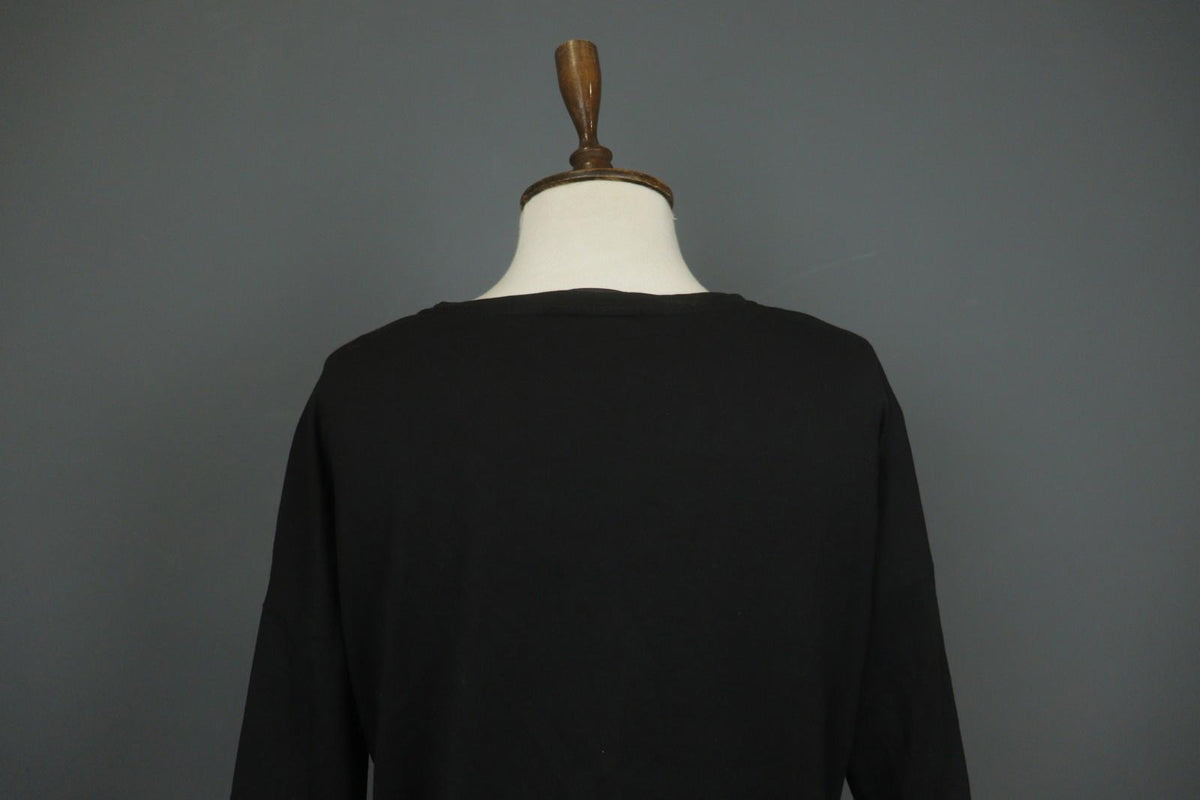 COP COPINE Black 3/4 Sleeve Crew Neck Regular Fit Pullover Modernist T-Shirt S/M
