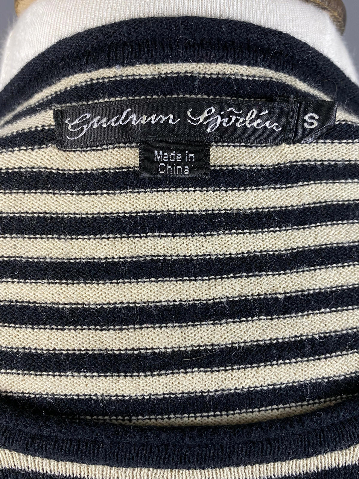 GUDRUN SJODEN Striped Wool Long Sleeve Top Tunic – Size S