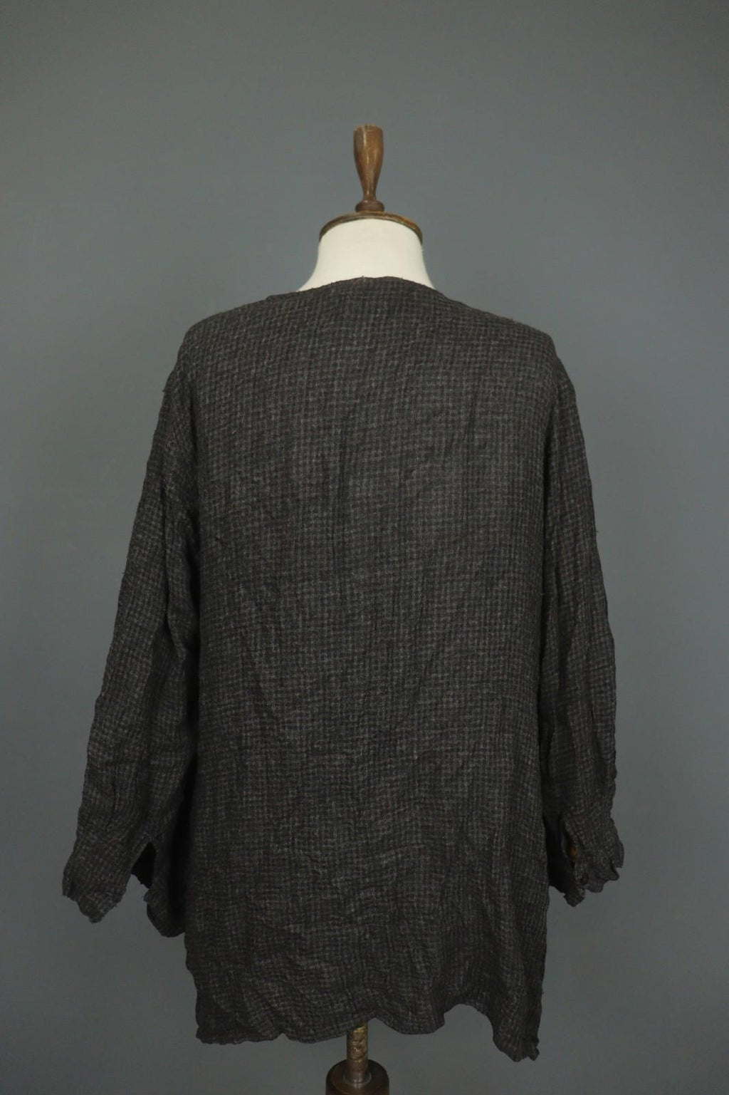 BARBARA LANG PARIS Black Crew Neck Long Sleeve Button Front Shirt Dress – Size M