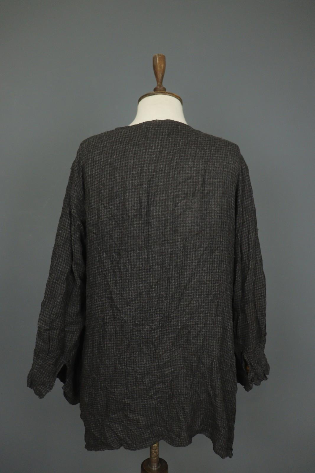 BARBARA LANG PARIS Black Crew Neck Long Sleeve Button Front Shirt Dress – Size M