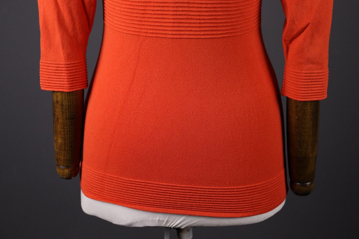 VERSACE COLLECTION Orange Tight Knit 3/4 Sleeve Sweater – Size 44