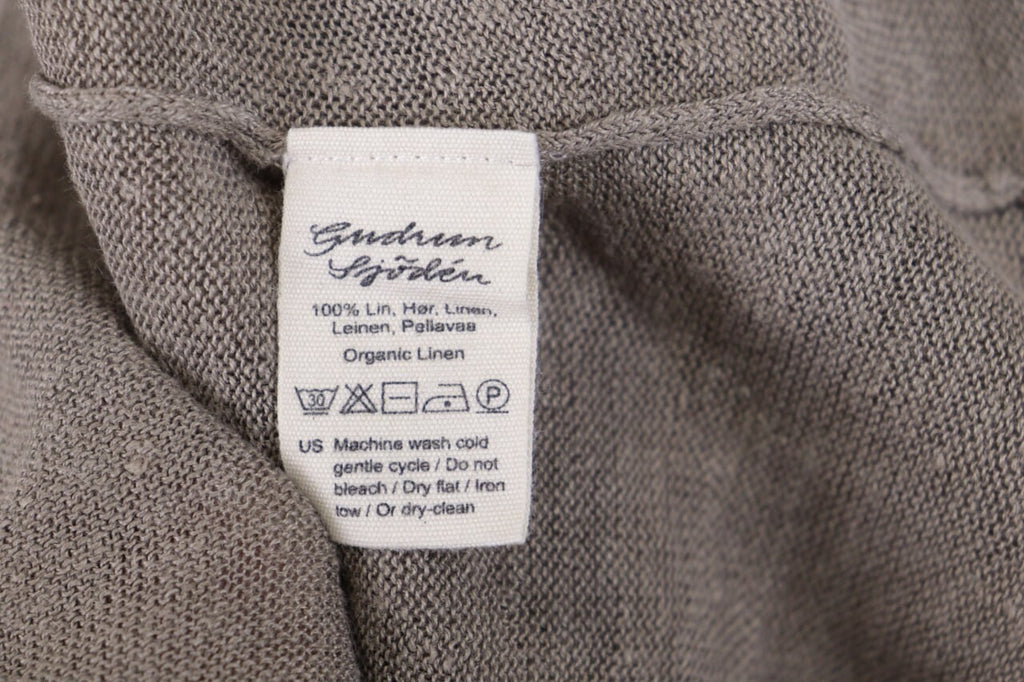 Gudrun Sjoden Brown Linen Lagenlook Long Sleeve Relaxed A-Line Dress – Size L