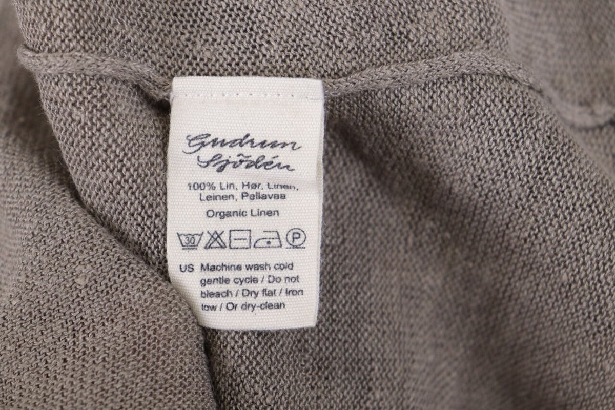 Gudrun Sjoden Brown Linen Lagenlook Long Sleeve Relaxed A-Line Dress – Size L