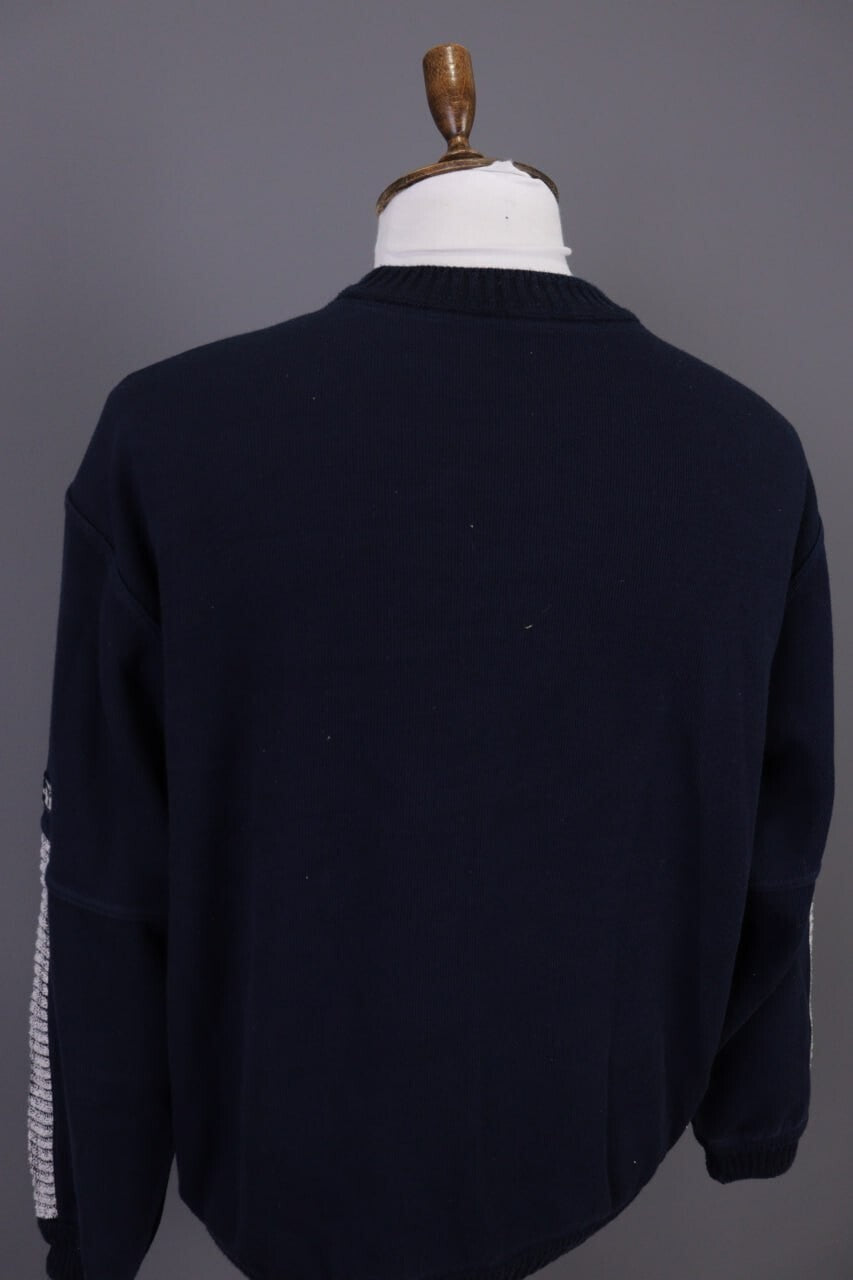 Carlo Colucci Sport Black Geometric Cotton Knit Sweater – Size M