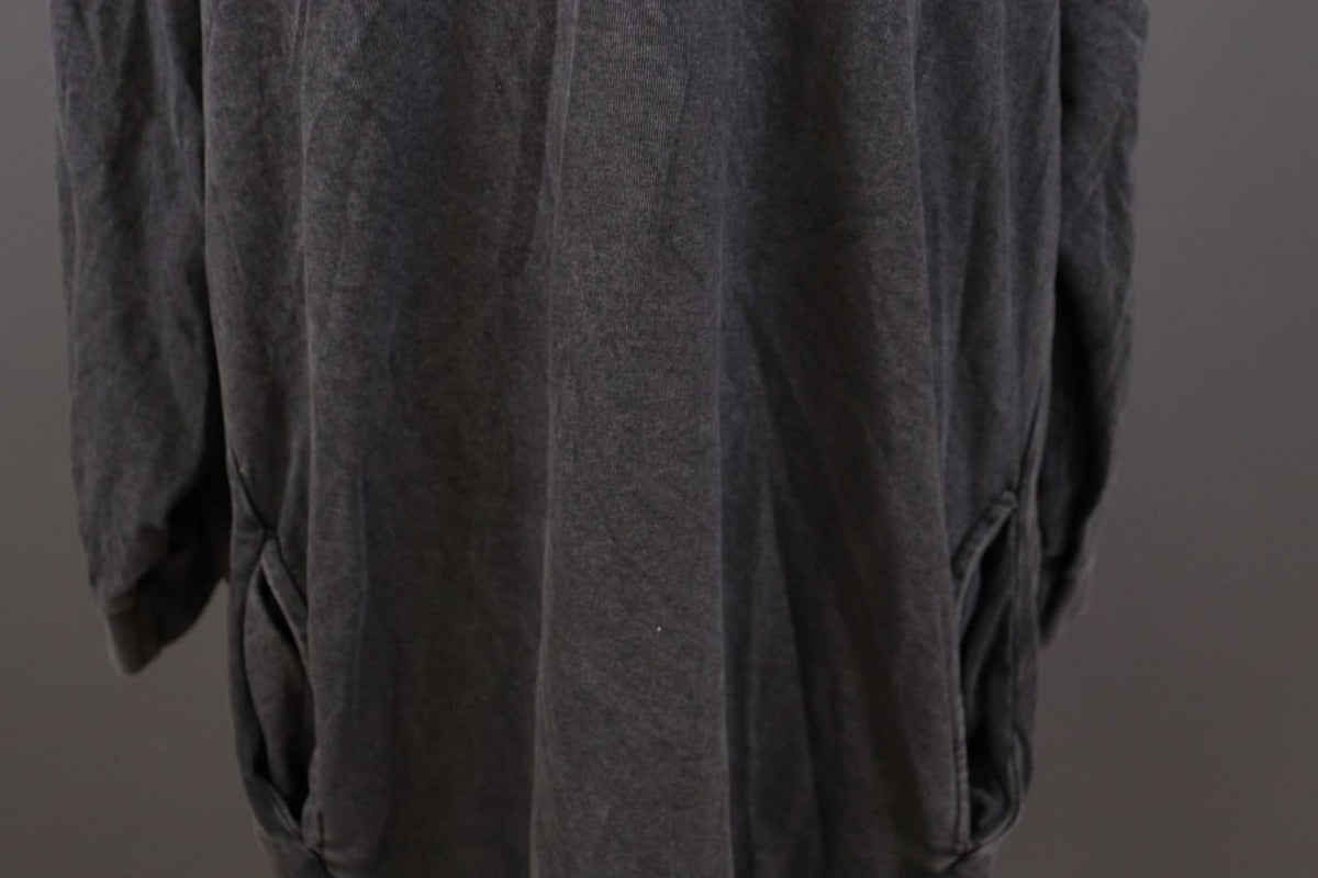 RUNDHOLZ Maxi Dress Gray Acrylic Hooded Ribbed Cuff & Hem Pouch Pocket – Size M