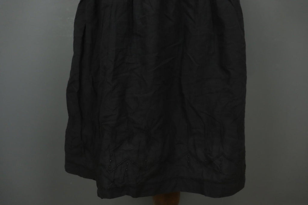 GUDRUN SJODEN Black 100% Cotton Sleeveless Square Neck Backless Tank Dress Sz S