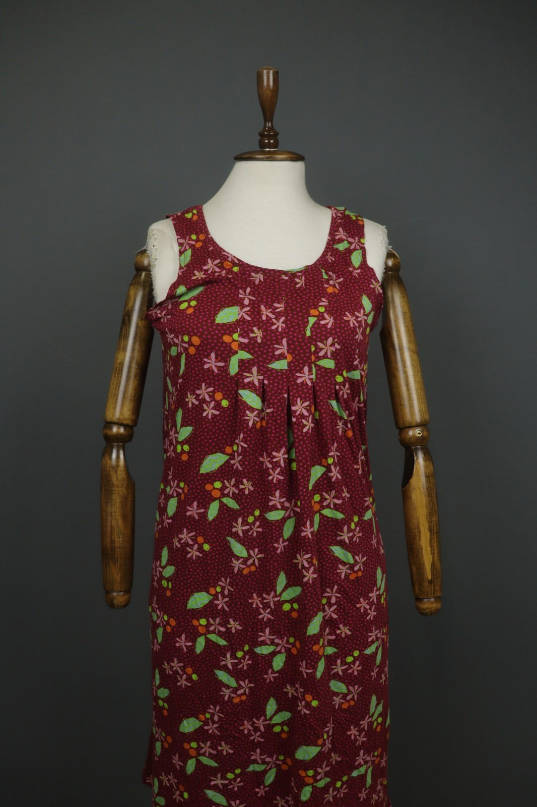 GUDRUN SJODEN Multicolor Floral Cotton Sleeveless Round Neck Tank Dress – Size M