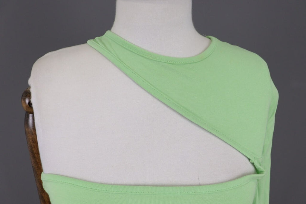 Karl Kani Embroidered Sleeve Green Asymmetrical One Shoulder Shirt – Size S – Used