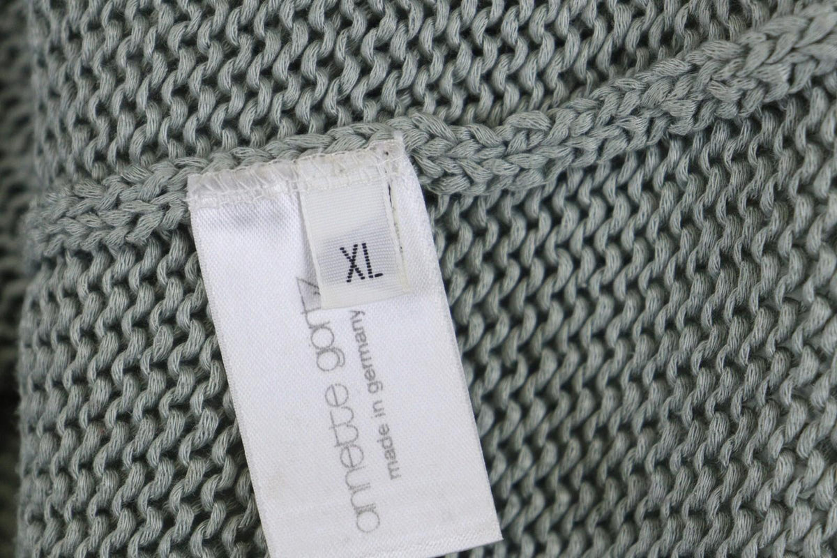 ANNETTE GORTZ Green Deep V-Neck Knit Pullover Sweater – Size XL