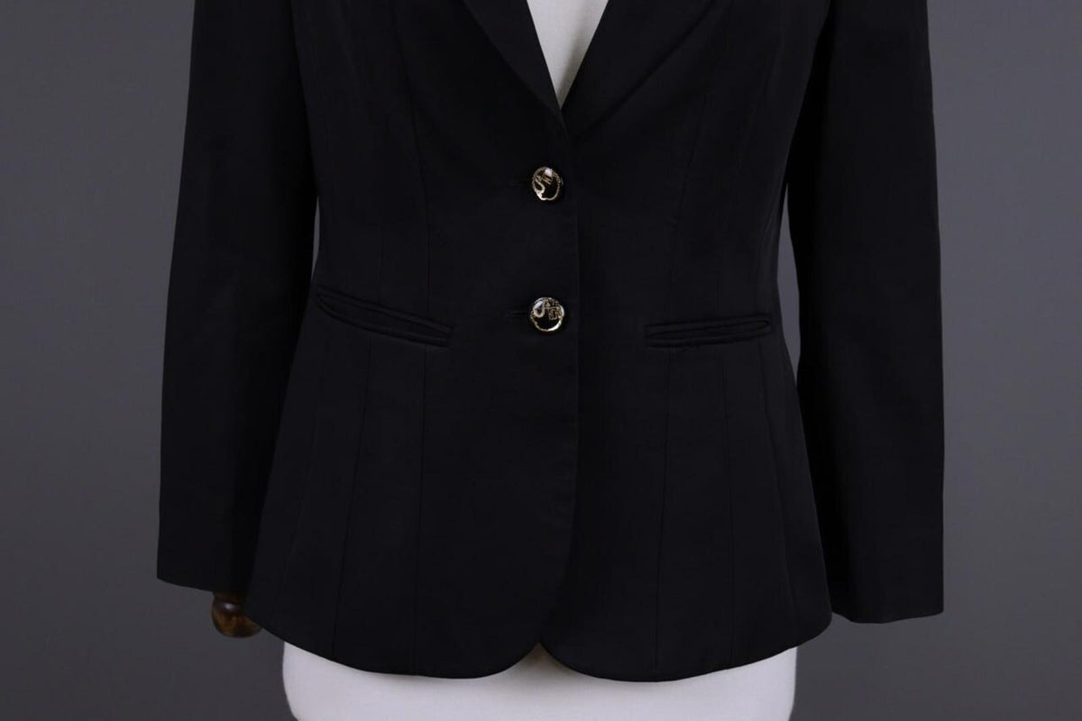 CLASS ROBERTO CAVALLI Black Two Button Lightweight Blazer Jacket – Size 44