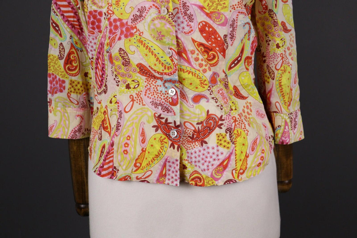ESCADA SPORT Multicolor Jacquard Paisley Long Sleeve Blouse Shirt – Size 36