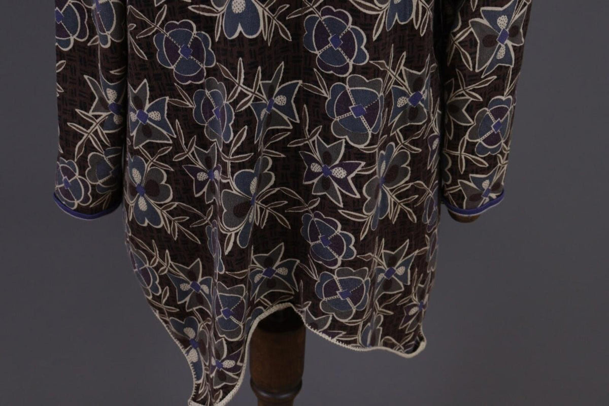 GUDRUN SJODEN Brown Floral Button Down Long Cardigan Sweater – Size M – Used