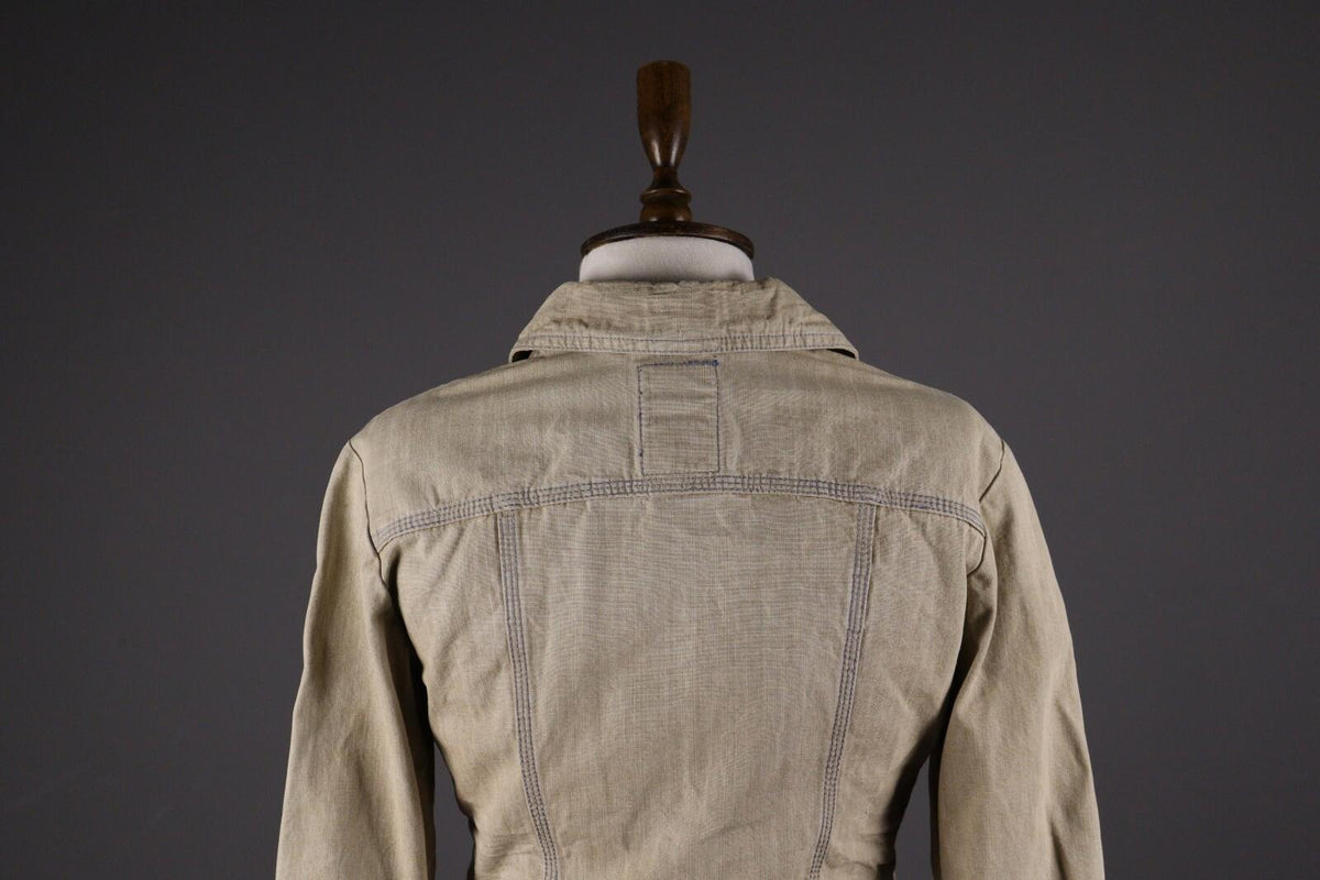 MARITHE FRANCOIS GIRBAUD Beige Denim Button Down Jacket – Size USA 27