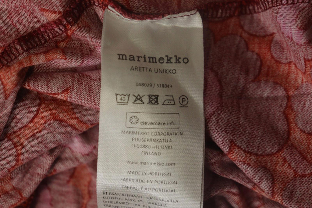 MARIMEKKO Aretta Unikko Multi Floral 3/4 Sleeve Round Neck Sheath Dress – Size M
