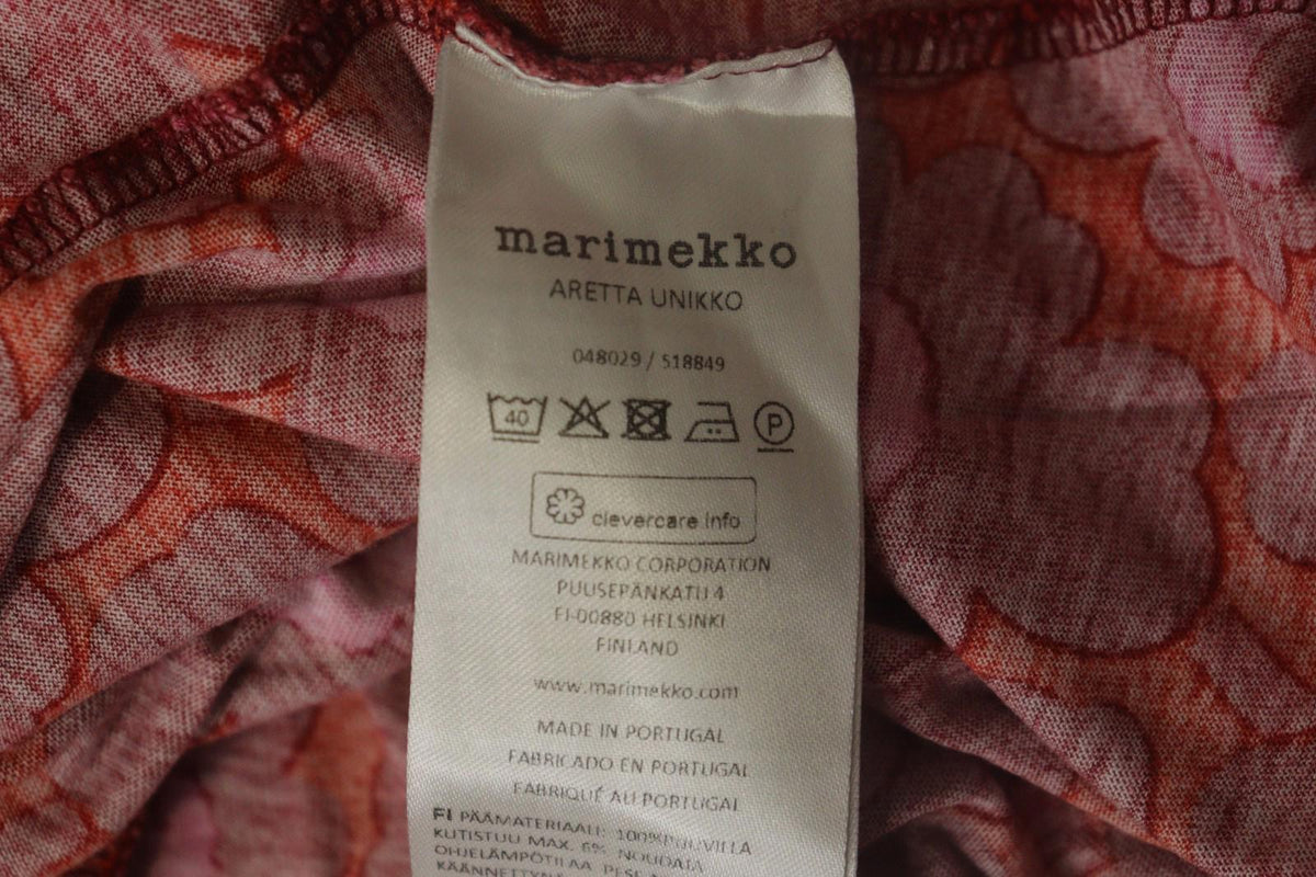 MARIMEKKO Aretta Unikko Multi Floral 3/4 Sleeve Round Neck Sheath Dress – Size M