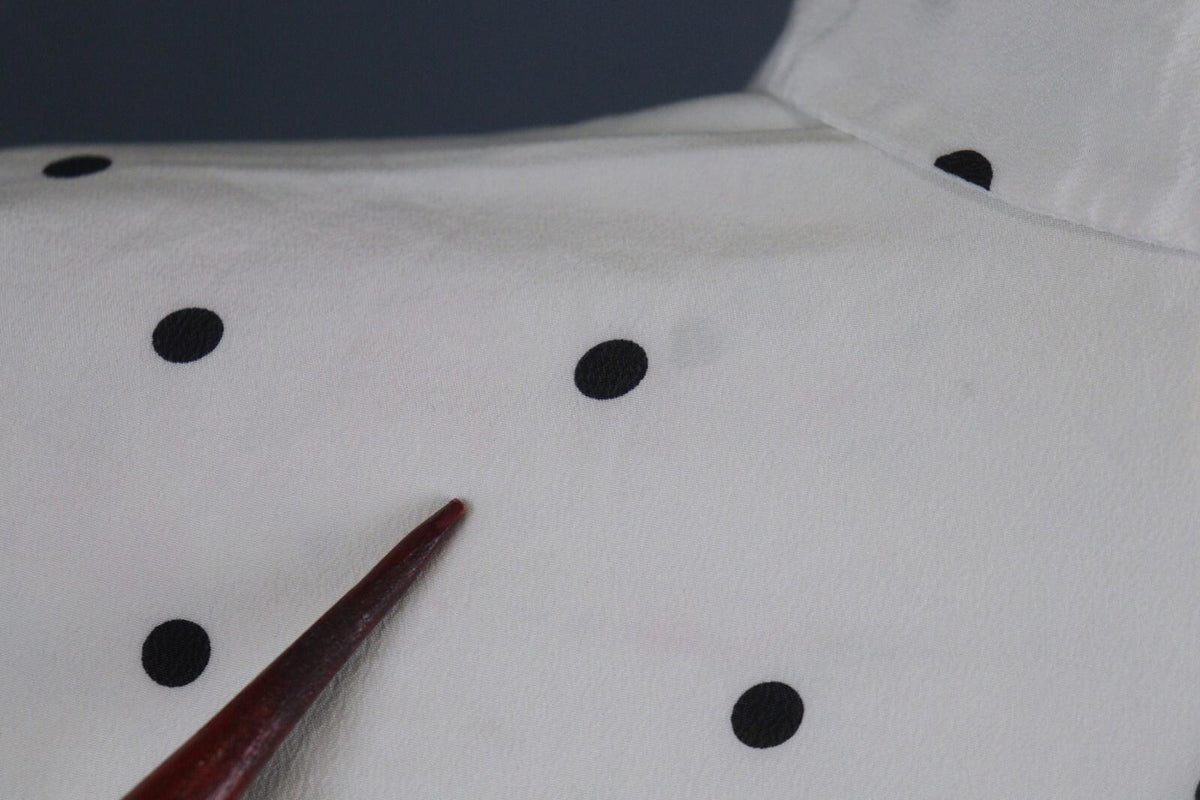 SEZANE Beige Black Polka Dots Long Sleeve Button Up Shirt – Size 36