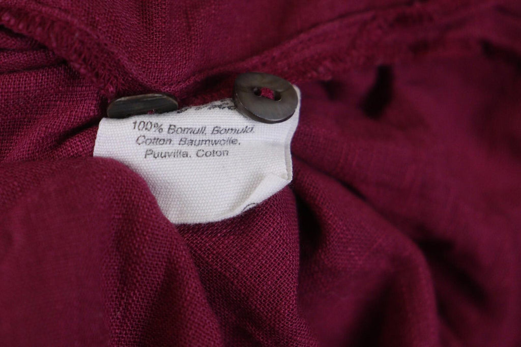GUDRUN SJODEN Red Long Sleeve Button Front Shirt Dress – Size M