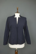 VALENTINO ROMA Navy Long Sleeve Mock Neck Formal Full Zip Blazer Jacket – Size 46