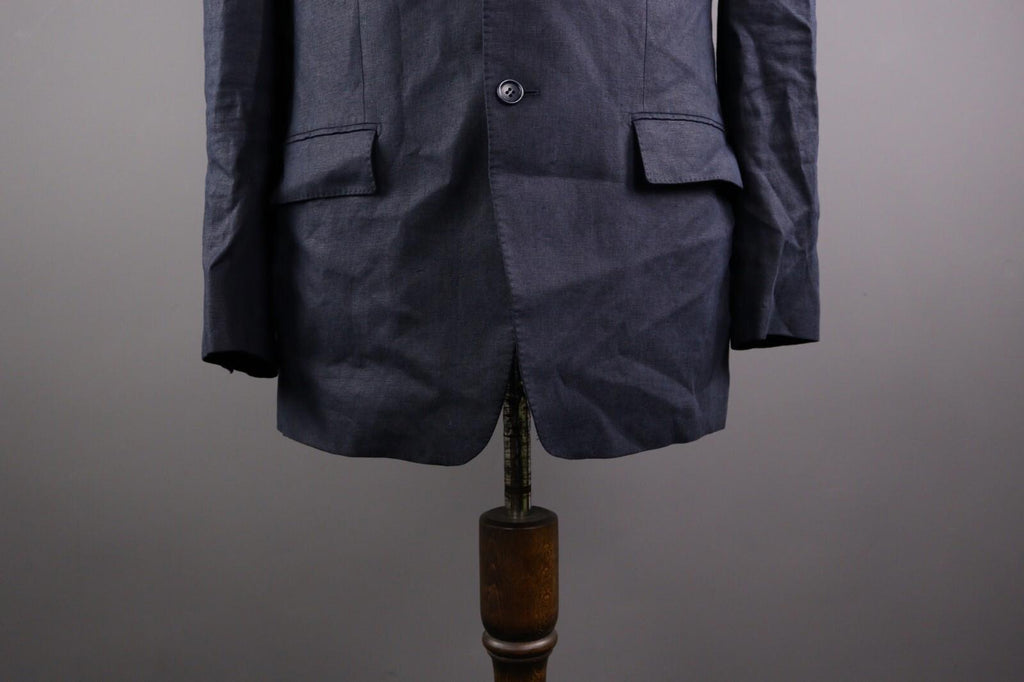 BOGGI MILANO Blue Linen Lighweight 3 Button Blazer Jacket – Size 52