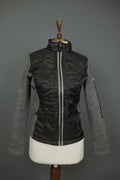 CAPRANEA Black Gray Slim Fit Long Sleeve Mock Neck Full Zip Jacket – Size 38