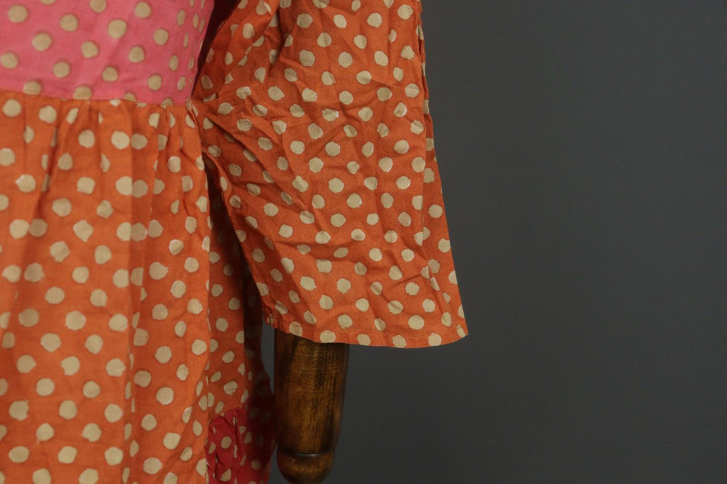 GUDRUN SJODEN Multicolor Polka Dot Organic Cotton Button Front Shift Dress Sz M