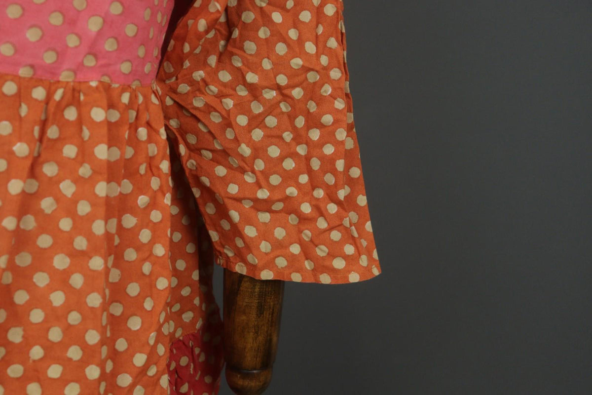 GUDRUN SJODEN Multicolor Polka Dot Organic Cotton Button Front Shift Dress Sz M