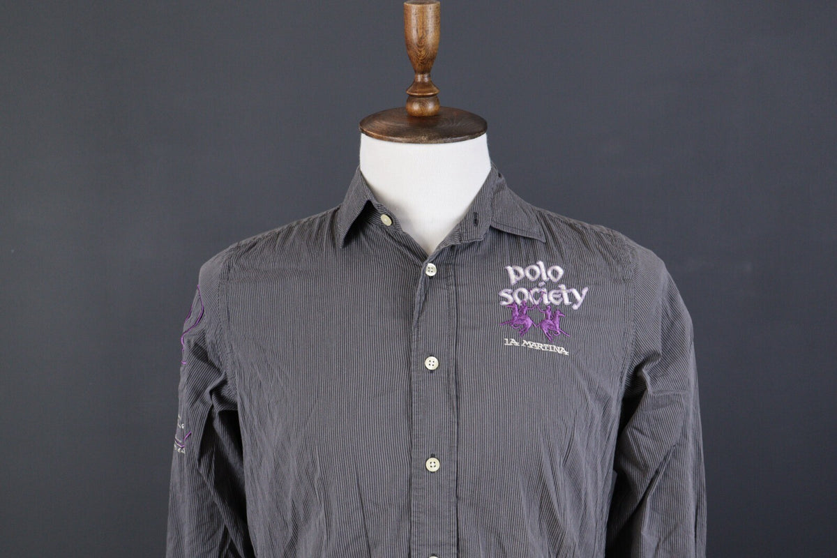 La Martina Buenos Aires Polo Society #2 Long Sleeve Button Down Shirt – Size M