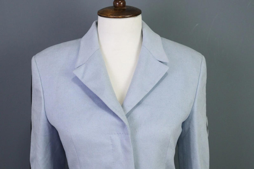 GIANNI VERSACE COUTURE Blue Single Breast Check Blazer Jacket Sz 38