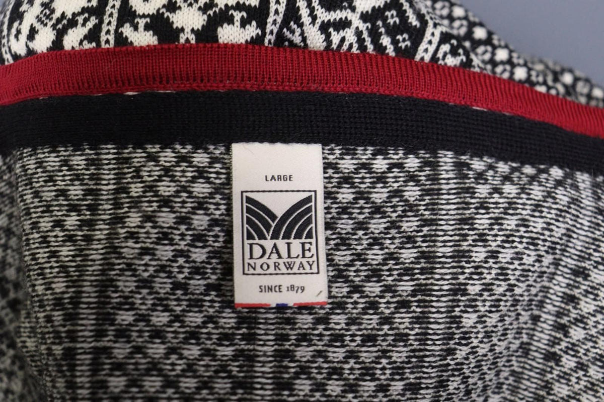 DALE OF NORWAY Multi 100% Wool Fair Isle Knit Crew Neck Full Zip Sweater – Size L