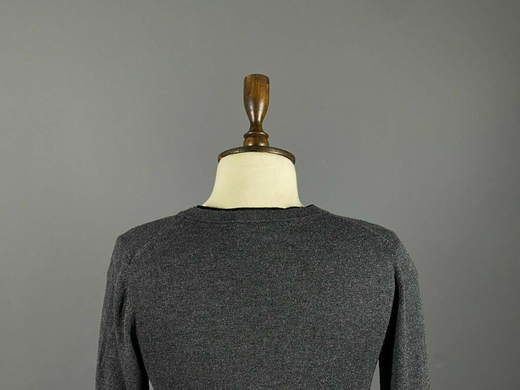 Escada Sport Gray Stretch V-Neck Pullover Jumper Sweater – Size S