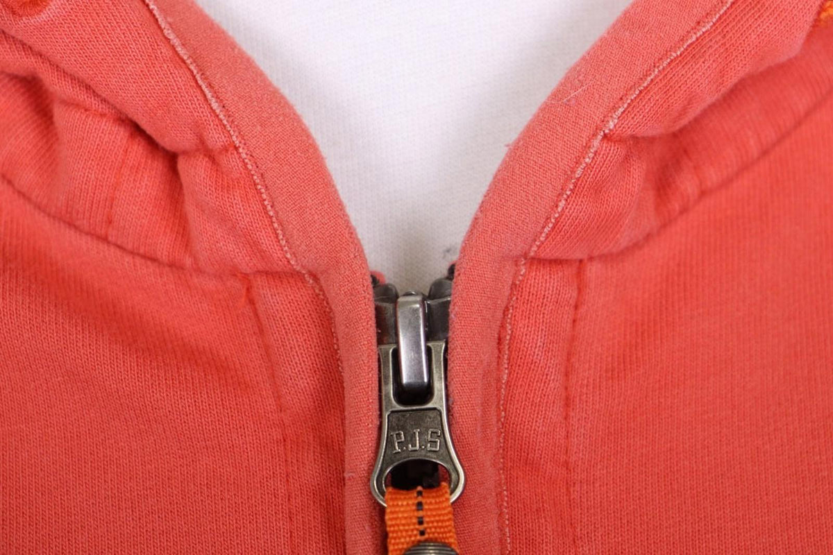 PARAJUMPERS Orange 100%Cotton Raglan Sleeve Drawstring Full Zip Hoodie – Size 2XL