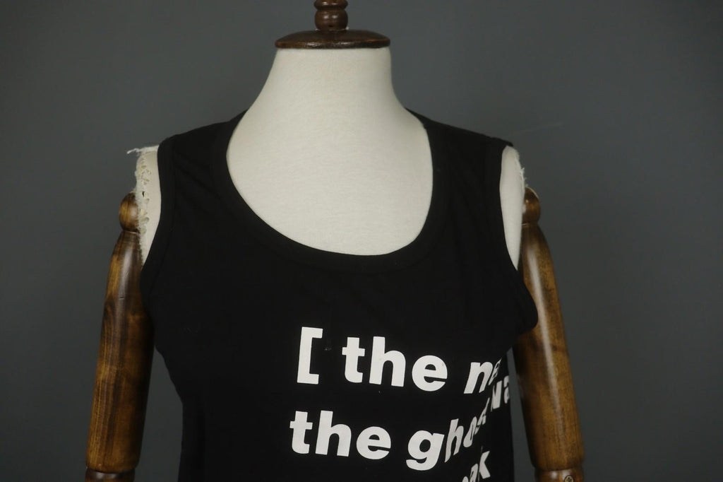 RUNDHOLZ Cropped Tank Top Black Wide Strap Round Neck Regular Pullover – Size S/M