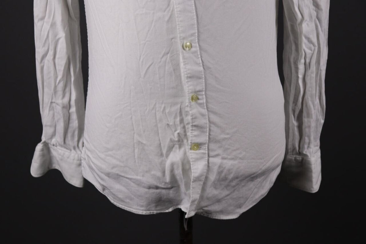 Hackett London Slim Fit White Luxury Long Sleeve Button Down Shirt – Size S