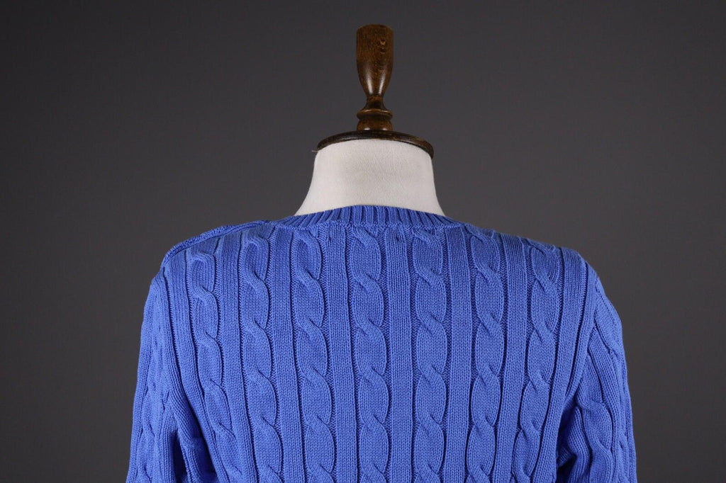 LAUREN RALPH LAUREN Black Label Cable Knit Big Logo Sweater – Size L