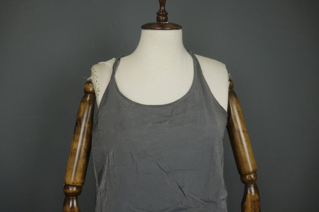 RUNDHOLZ Gray Round Neck Wide Strap Regular Fit Pullover Tank Top – Size M