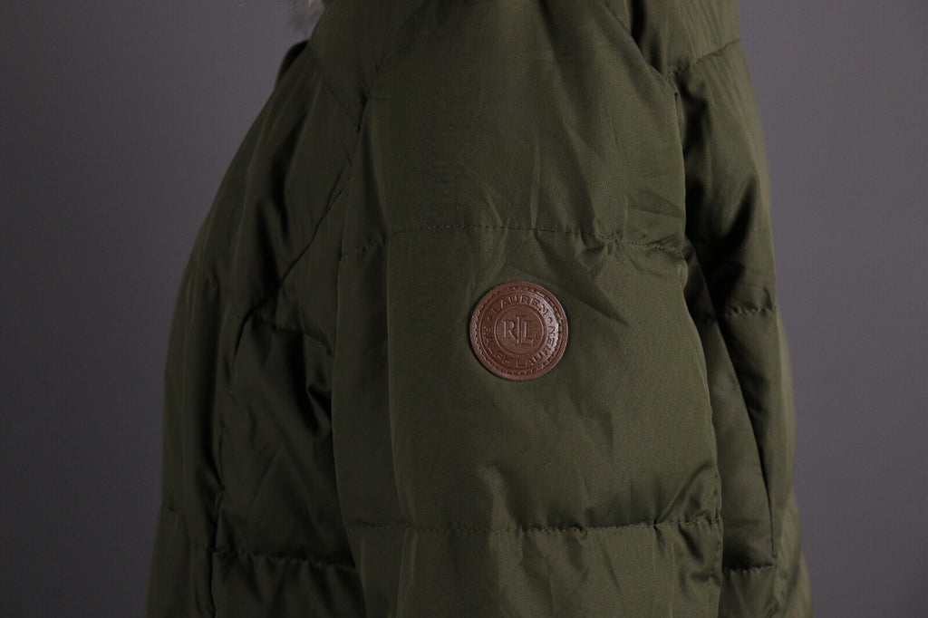 Lauren Ralph Lauren Khaki Down Faux Fur Parka Jacket – Size XL