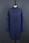 RAQUEL ALLEGRA Blue Lightweight Pockets Button Front Shirt Dress – Size 2