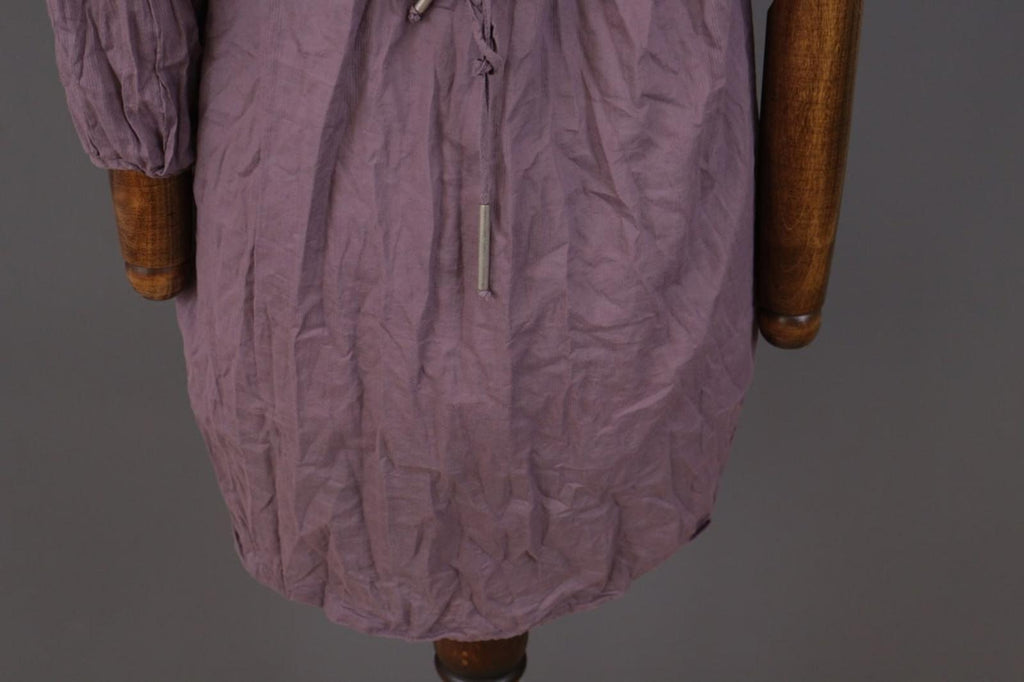 Cop. Copine Shirt Dress Purple Pleated Balloon Sleeve Button Front – Size 40