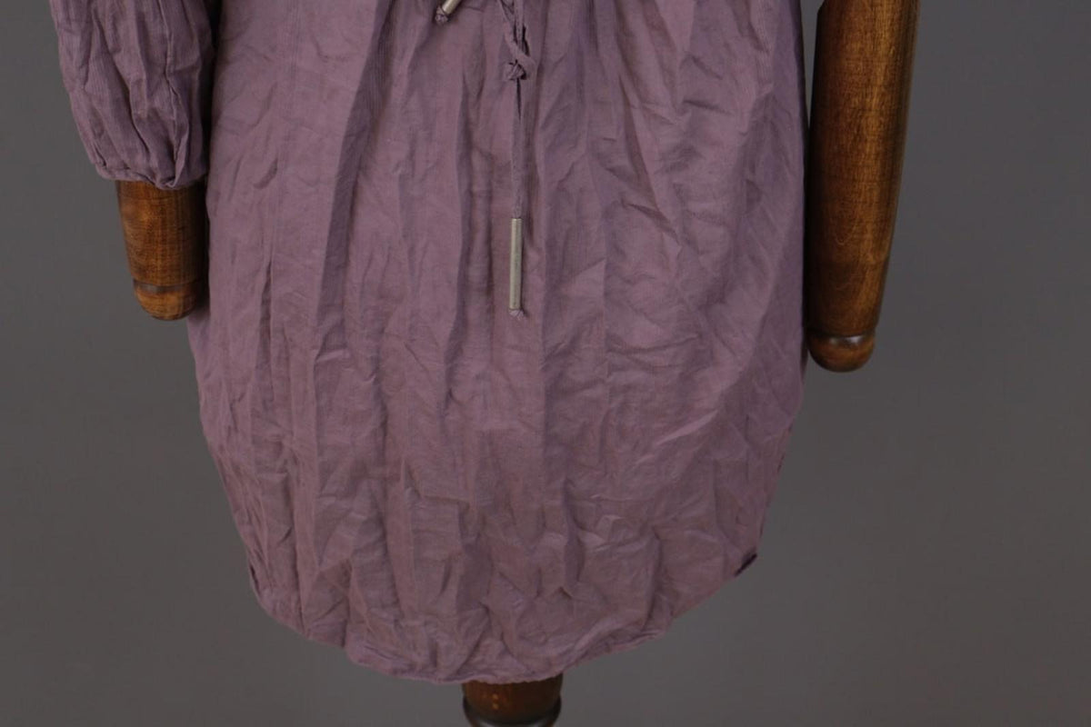 Cop. Copine Shirt Dress Purple Pleated Balloon Sleeve Button Front – Size 40