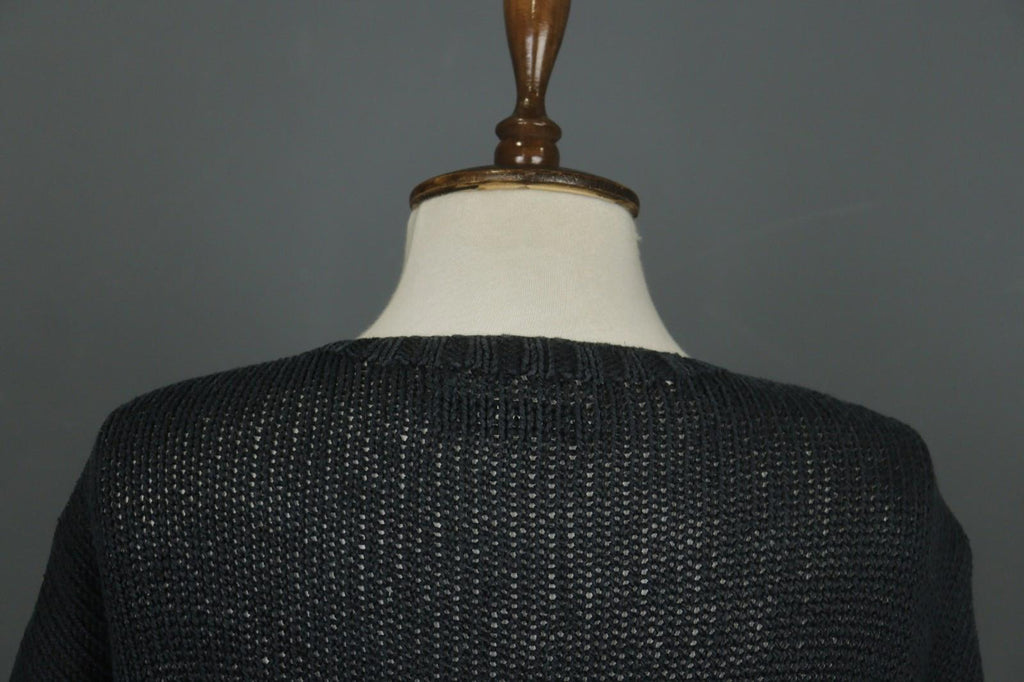 IRIS V ARNIM Multicolor Silk Chunky Knit Raglan Sleeve V-Neck Pullover Sweater