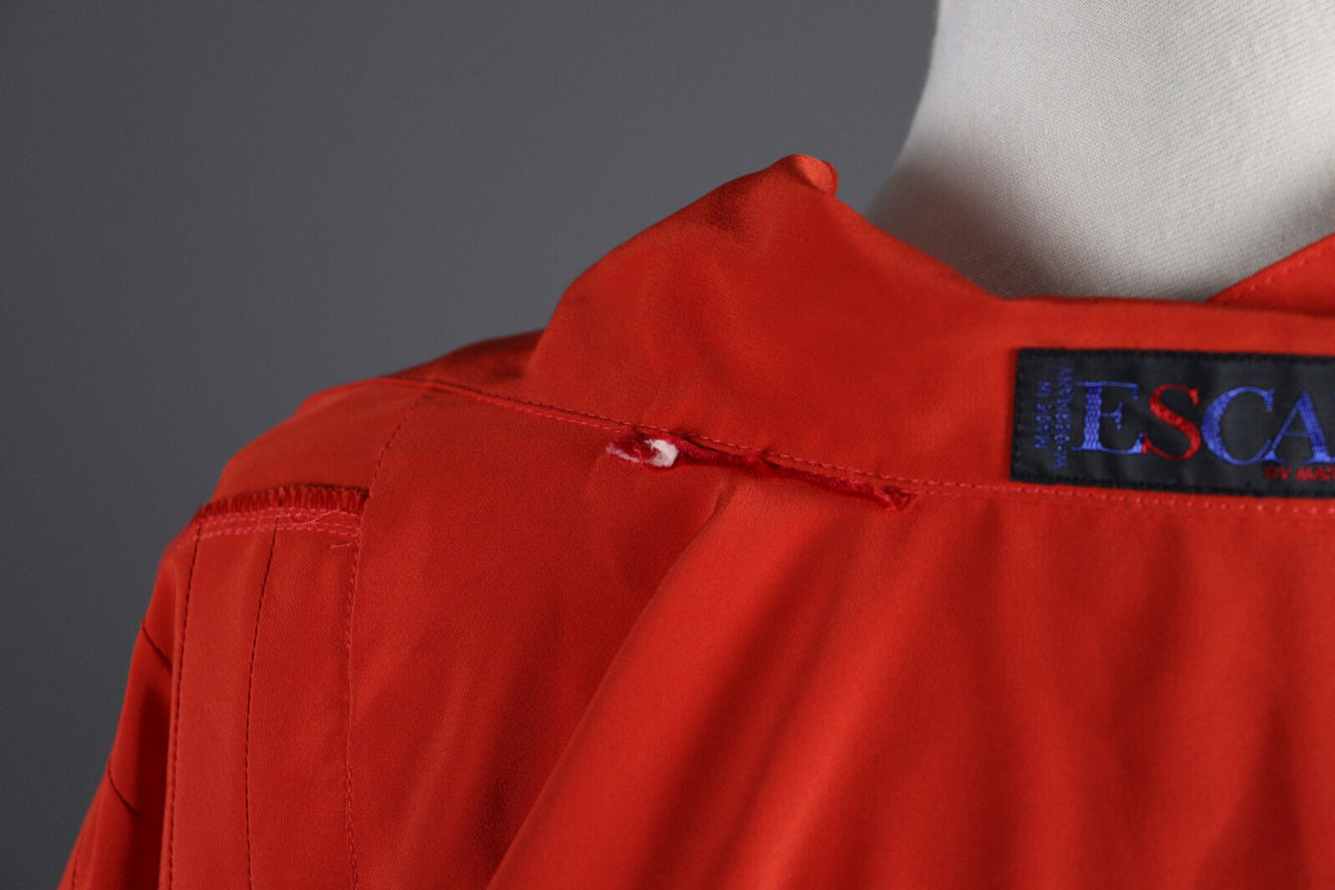 Escada Vintage Red Designer Party Cocktail Blouse Shirt – Size L