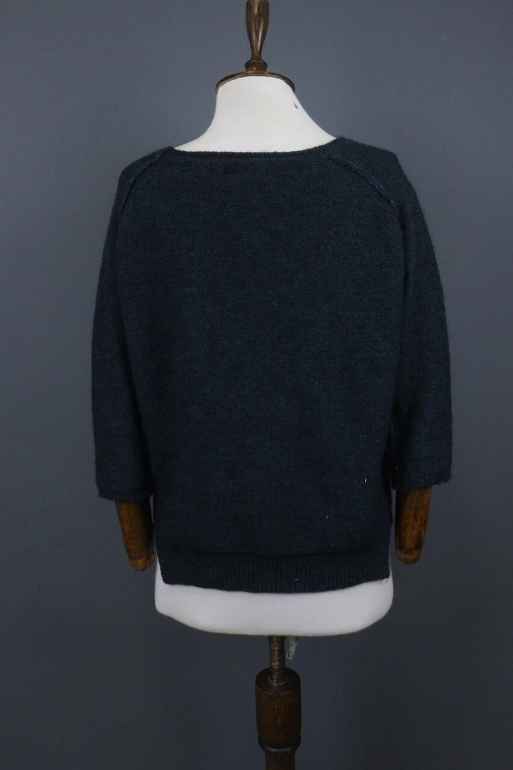 HUMANOID Green Wool Blend Round Neck Long Sleeve Ribbed Cuff/Hem Sweater – Size S