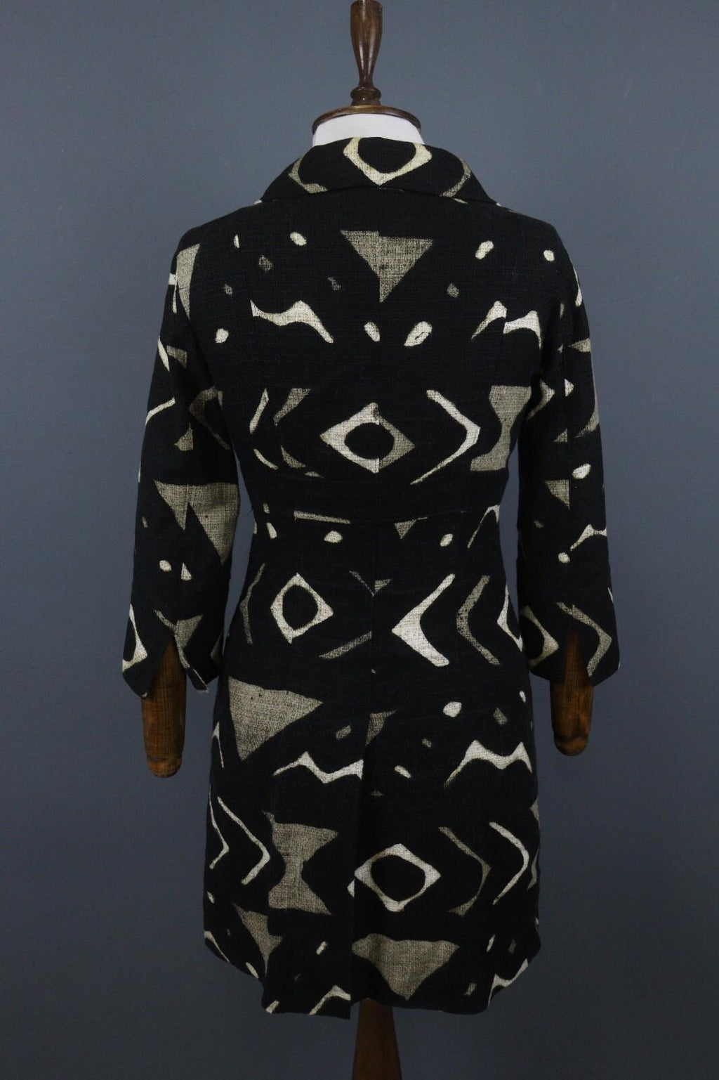 MAX MARA Black Abstract Print 3/4 Sleeve Button Front Blazer Jacket Coat – Size 6